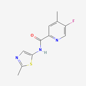 molecular formula C11H10FN3OS B2424872 5-Fluoro-4-methyl-N-(2-methyl-1,3-thiazol-5-yl)pyridine-2-carboxamide CAS No. 2415471-85-9
