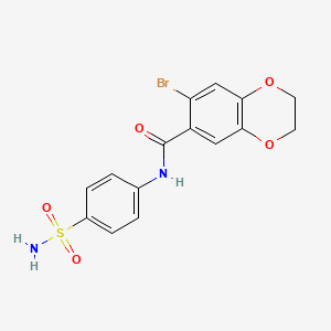 7-bromo-N-(4-sulfamoylphenyl)-2,3-dihydro-1,4-benzodioxine-6-carboxamide