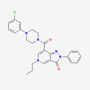 molecular formula C26H26ClN5O2 B2424874 7-(4-(3-chlorophenyl)piperazine-1-carbonyl)-2-phenyl-5-propyl-2H-pyrazolo[4,3-c]pyridin-3(5H)-one CAS No. 923227-64-9