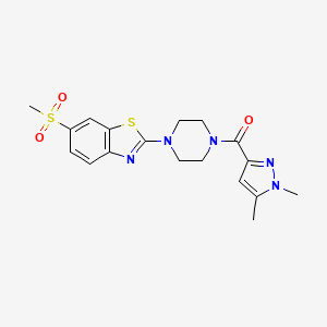 (1,5-dimethyl-1H-pyrazol-3-yl)(4-(6-(methylsulfonyl)benzo[d]thiazol-2-yl)piperazin-1-yl)methanone