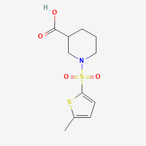 molecular formula C11H15NO4S2 B2424883 1-[(5-Methylthiophen-2-yl)sulfonyl]piperidine-3-carboxylic acid CAS No. 610261-43-3