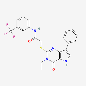 2-((3-ethyl-4-oxo-7-phenyl-4,5-dihydro-3H-pyrrolo[3,2-d]pyrimidin-2-yl)thio)-N-(3-(trifluoromethyl)phenyl)acetamide