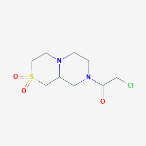 molecular formula C9H15ClN2O3S B2424888 2-Chloro-1-(2,2-dioxo-3,4,6,7,9,9a-hexahydro-1H-pyrazino[2,1-c][1,4]thiazin-8-yl)ethanone CAS No. 2411266-15-2