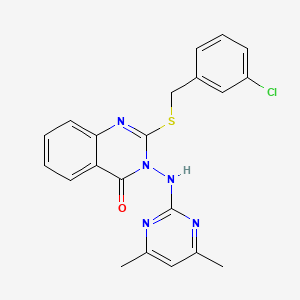 2-[(3-Chlorophenyl)methylsulfanyl]-3-[(4,6-dimethylpyrimidin-2-yl)amino]quinazolin-4-one