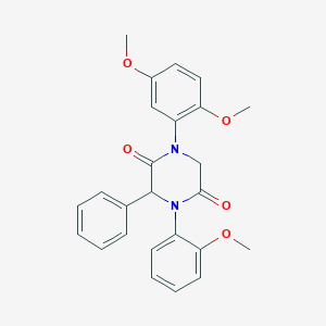 1-(2,5-Dimethoxyphenyl)-4-(2-methoxyphenyl)-3-phenyl-2,5-piperazinedione