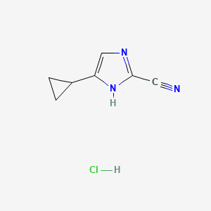 molecular formula C7H8ClN3 B2424897 4-cyclopropyl-1H-imidazole-2-carbonitrile hydrochloride CAS No. 2173991-69-8