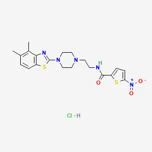 molecular formula C20H24ClN5O3S2 B2424901 盐酸N-(2-(4-(4,5-二甲基苯并[d]噻唑-2-基)哌嗪-1-基)乙基)-5-硝基噻吩-2-甲酰胺 CAS No. 1215325-15-7