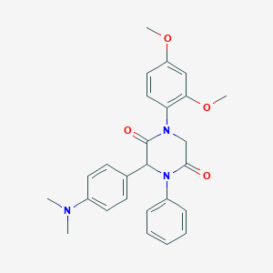 1-(2,4-Dimethoxyphenyl)-3-[4-(dimethylamino)phenyl]-4-phenyl-2,5-piperazinedione