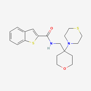 N-{[4-(thiomorpholin-4-yl)oxan-4-yl]methyl}-1-benzothiophene-2-carboxamide