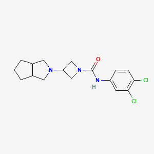 molecular formula C17H21Cl2N3O B2424923 3-(3,3a,4,5,6,6a-Hexahydro-1H-cyclopenta[c]pyrrol-2-yl)-N-(3,4-dichlorophenyl)azetidine-1-carboxamide CAS No. 2319639-84-2