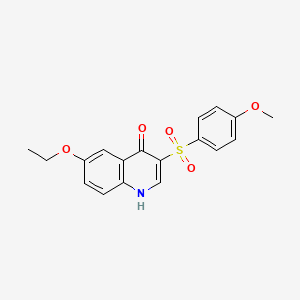 molecular formula C18H17NO5S B2424926 6-ethoxy-3-(4-methoxyphenyl)sulfonyl-1H-quinolin-4-one CAS No. 866813-34-5
