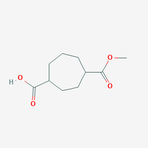 molecular formula C10H16O4 B2424927 4-(Methoxycarbonyl)cycloheptane-1-carboxylic acid CAS No. 2155855-94-8