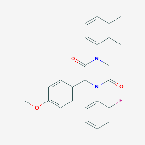 1-(2,3-Dimethylphenyl)-4-(2-fluorophenyl)-3-(4-methoxyphenyl)-2,5-piperazinedione