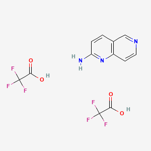 molecular formula C12H9F6N3O4 B2424931 1,6-Naftiridin-2-amina bis(2,2,2-trifluoroacetato) CAS No. 2219373-65-4