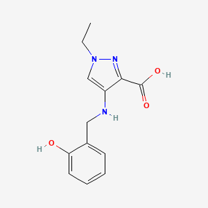 molecular formula C13H15N3O3 B2424936 1-ethyl-4-[(2-hydroxybenzyl)amino]-1H-pyrazole-3-carboxylic acid CAS No. 1006432-18-3