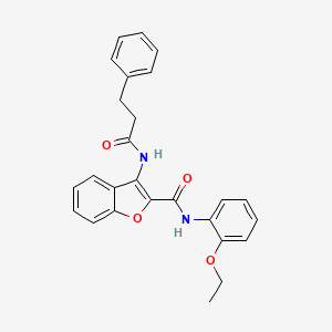 molecular formula C26H24N2O4 B2424937 N-(2-乙氧苯基)-3-(3-苯基丙酰胺基)苯并呋喃-2-甲酰胺 CAS No. 888451-00-1