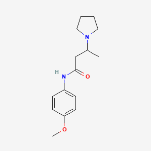 molecular formula C15H22N2O2 B2424939 N-(4-methoxyphenyl)-3-(1-pyrrolidinyl)butanamide CAS No. 478078-14-7