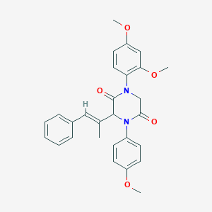 1-(2,4-dimethoxyphenyl)-4-(4-methoxyphenyl)-3-[(E)-1-methyl-2-phenylethenyl]-2,5-piperazinedione