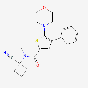 molecular formula C21H23N3O2S B2424940 N-(1-cyanocyclobutyl)-N-methyl-5-(morpholin-4-yl)-4-phenylthiophene-2-carboxamide CAS No. 1424497-39-1