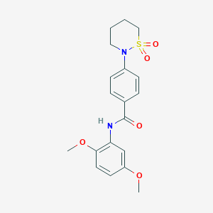 molecular formula C19H22N2O5S B2424944 N-(2,5-dimethoxyphenyl)-4-(1,1-dioxothiazinan-2-yl)benzamide CAS No. 941888-64-8
