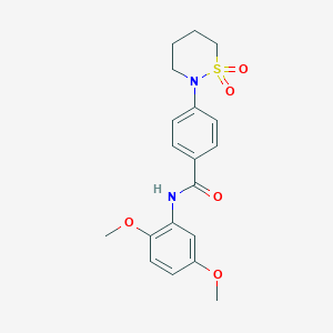 molecular formula C19H22N2O5S B2424944 N-(2,5-二甲氧基苯基)-4-(1,1-二氧代噻嗪-2-基)苯甲酰胺 CAS No. 941888-64-8