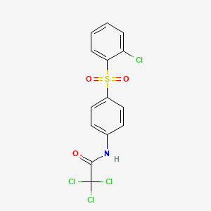 molecular formula C14H9Cl4NO3S B2424947 2,2,2-trichloro-N-[4-(2-chlorophenyl)sulfonylphenyl]acetamide CAS No. 339105-68-9