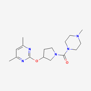 (3-((4,6-Dimethylpyrimidin-2-yl)oxy)pyrrolidin-1-yl)(4-methylpiperazin-1-yl)methanone