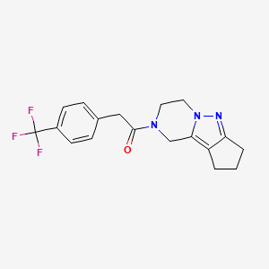 1-(3,4,8,9-tetrahydro-1H-cyclopenta[3,4]pyrazolo[1,5-a]pyrazin-2(7H)-yl)-2-(4-(trifluoromethyl)phenyl)ethanone