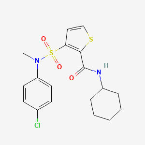 3-[(4-chlorophenyl)(methyl)sulfamoyl]-N-cyclohexylthiophene-2-carboxamide