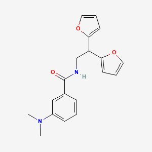N-(2,2-di(furan-2-yl)ethyl)-3-(dimethylamino)benzamide