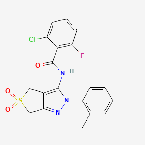 2-chloro-N-(2-(2,4-dimethylphenyl)-5,5-dioxido-4,6-dihydro-2H-thieno[3,4-c]pyrazol-3-yl)-6-fluorobenzamide