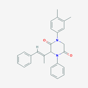 1-(3,4-dimethylphenyl)-3-[(E)-1-methyl-2-phenylethenyl]-4-phenyl-2,5-piperazinedione