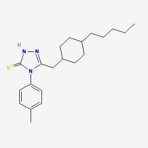 4-(4-methylphenyl)-5-[(4-pentylcyclohexyl)methyl]-4H-1,2,4-triazole-3-thiol