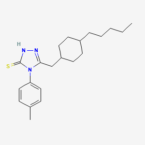 molecular formula C21H31N3S B2424980 4-(4-メチルフェニル)-5-[(4-ペンチルシクロヘキシル)メチル]-4H-1,2,4-トリアゾール-3-チオール CAS No. 866040-27-9