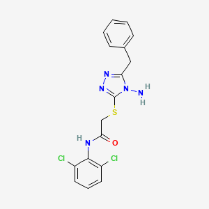 2-[(4-amino-5-benzyl-4H-1,2,4-triazol-3-yl)sulfanyl]-N-(2,6-dichlorophenyl)acetamide