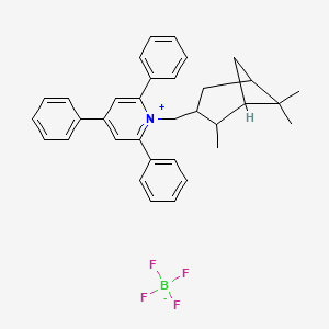 molecular formula C34H36BF4N B2424984 2,4,6-Triphenyl-1-({2,6,6-trimethylbicyclo[3.1.1]heptan-3-yl}methyl)pyridin-1-ium; tetrafluoroboranuide CAS No. 88064-60-2