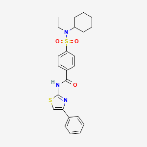 4-[cyclohexyl(ethyl)sulfamoyl]-N-(4-phenyl-1,3-thiazol-2-yl)benzamide