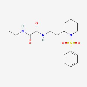 molecular formula C17H25N3O4S B2424992 N1-ethyl-N2-(2-(1-(phenylsulfonyl)piperidin-2-yl)ethyl)oxalamide CAS No. 898449-86-0