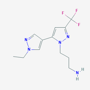 3-[1'-ethyl-5-(trifluoromethyl)-1'H,2H-3,4'-bipyrazol-2-yl]propan-1-amine