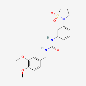 1-(3,4-Dimethoxybenzyl)-3-(3-(1,1-dioxidoisothiazolidin-2-yl)phenyl)urea