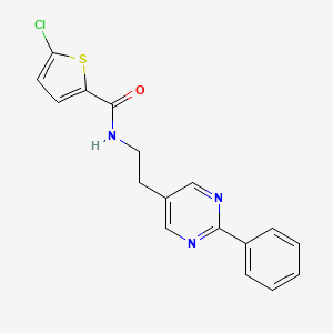 molecular formula C17H14ClN3OS B2425006 5-chloro-N-(2-(2-phenylpyrimidin-5-yl)ethyl)thiophene-2-carboxamide CAS No. 2034397-24-3