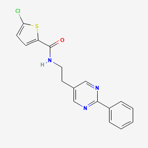 molecular formula C17H14ClN3OS B2425006 5-クロロ-N-(2-(2-フェニルピリミジン-5-イル)エチル)チオフェン-2-カルボキサミド CAS No. 2034397-24-3