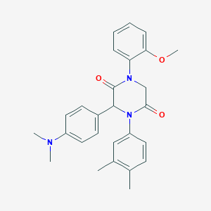 3-[4-(Dimethylamino)phenyl]-4-(3,4-dimethylphenyl)-1-(2-methoxyphenyl)-2,5-piperazinedione