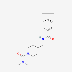 molecular formula C20H31N3O2 B2425018 4-((4-(tert-butyl)benzamido)methyl)-N,N-dimethylpiperidine-1-carboxamide CAS No. 2034459-28-2