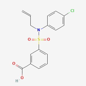 molecular formula C16H14ClNO4S B2425022 3-[(4-氯苯基)(丙-2-烯-1-基)磺酰基]苯甲酸 CAS No. 379725-44-7
