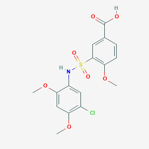 molecular formula C16H16ClNO7S B2425023 3-[(5-氯-2,4-二甲氧基苯基)磺酰胺基]-4-甲氧基苯甲酸 CAS No. 721893-22-7