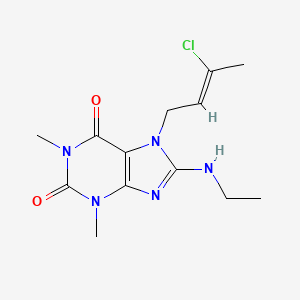 molecular formula C13H18ClN5O2 B2425027 (Z)-7-(3-chlorobut-2-en-1-yl)-8-(ethylamino)-1,3-dimethyl-1H-purine-2,6(3H,7H)-dione CAS No. 946381-00-6