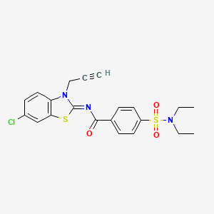 molecular formula C21H20ClN3O3S2 B2425030 N-(6-chloro-3-prop-2-ynyl-1,3-benzothiazol-2-ylidene)-4-(diethylsulfamoyl)benzamide CAS No. 941871-73-4