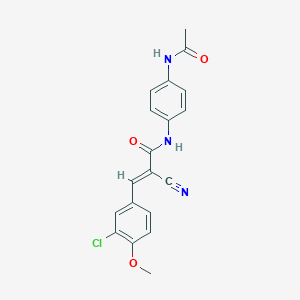 (E)-N-(4-acetamidophenyl)-3-(3-chloro-4-methoxyphenyl)-2-cyanoprop-2-enamide