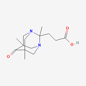 molecular formula C14H22N2O3 B2425036 3-(2,5,7-Trimethyl-6-oxo-1,3-diaza-tricyclo[3.3.1.13,7]dec-2-yl)-propionic acid CAS No. 331424-97-6